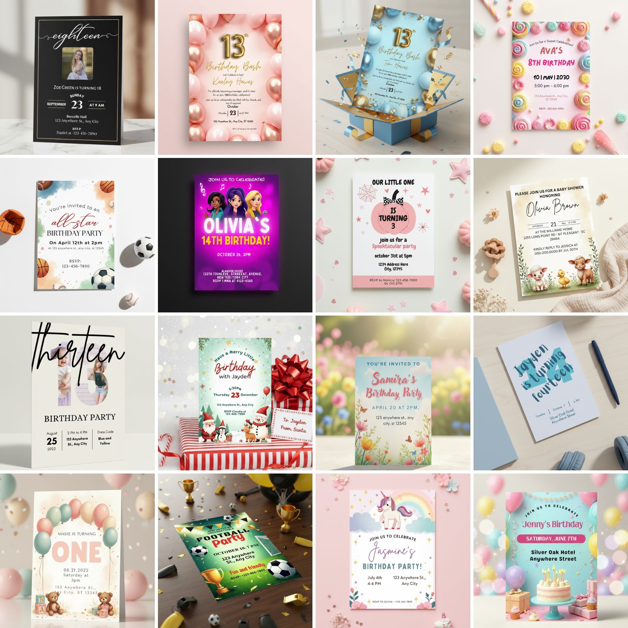 50 Editable Party Invites 