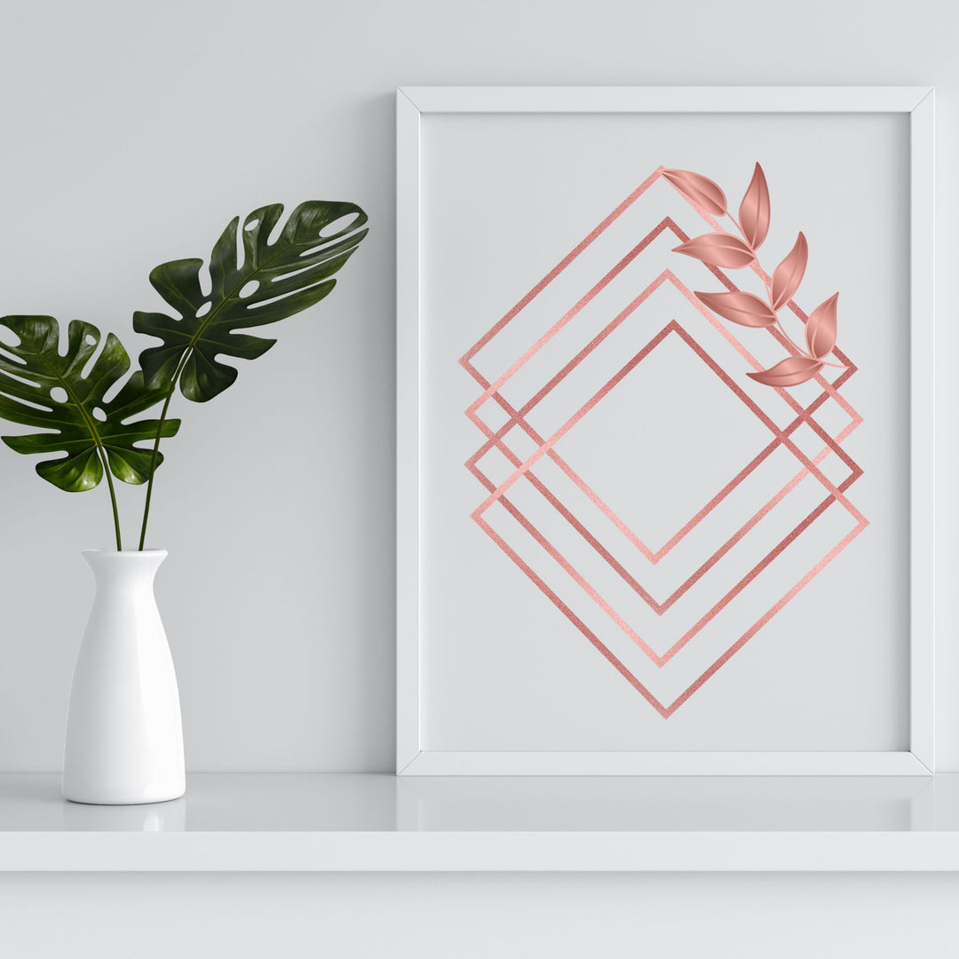 A Modern home décor in a white frame