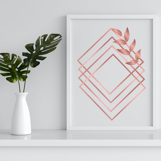 A Modern home décor in a white frame