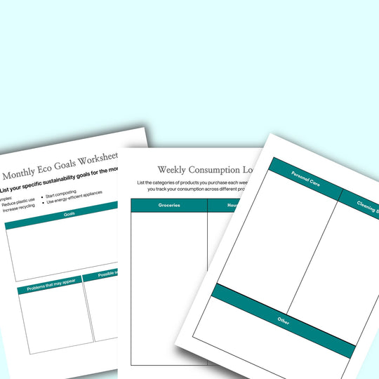 A selection of worksheets one a blue background