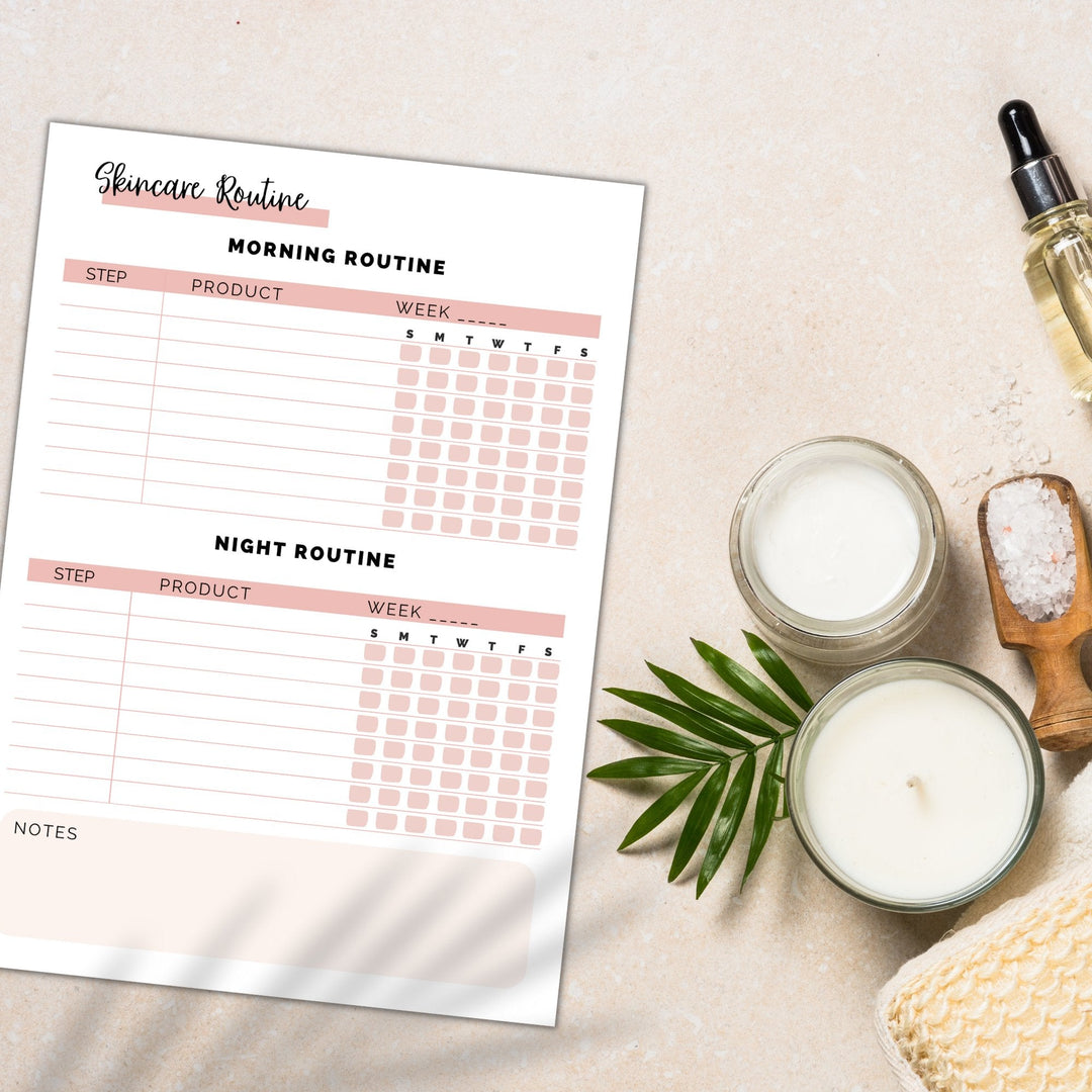 7 Day Skincare Routine printable Planner - KY designX