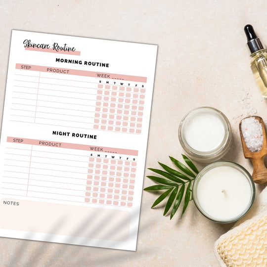 7 Day Skincare Routine printable Planner - KY designX