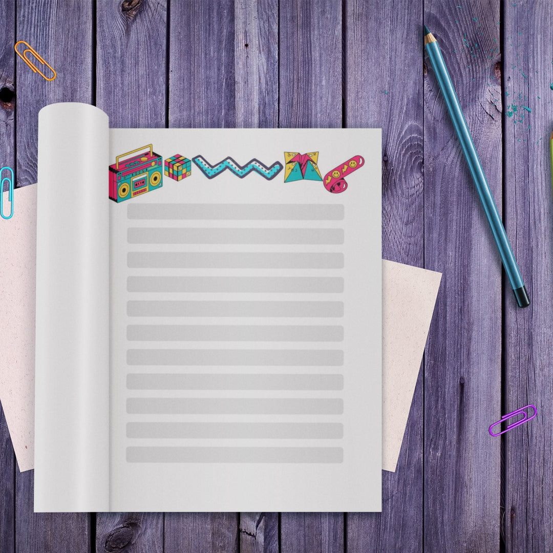 90s nostalgia printable writing paper stationery - KY designX