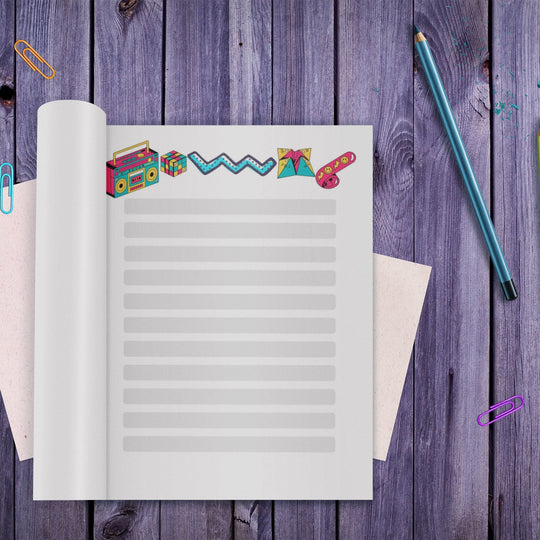 90s nostalgia printable writing paper stationery - KY designX