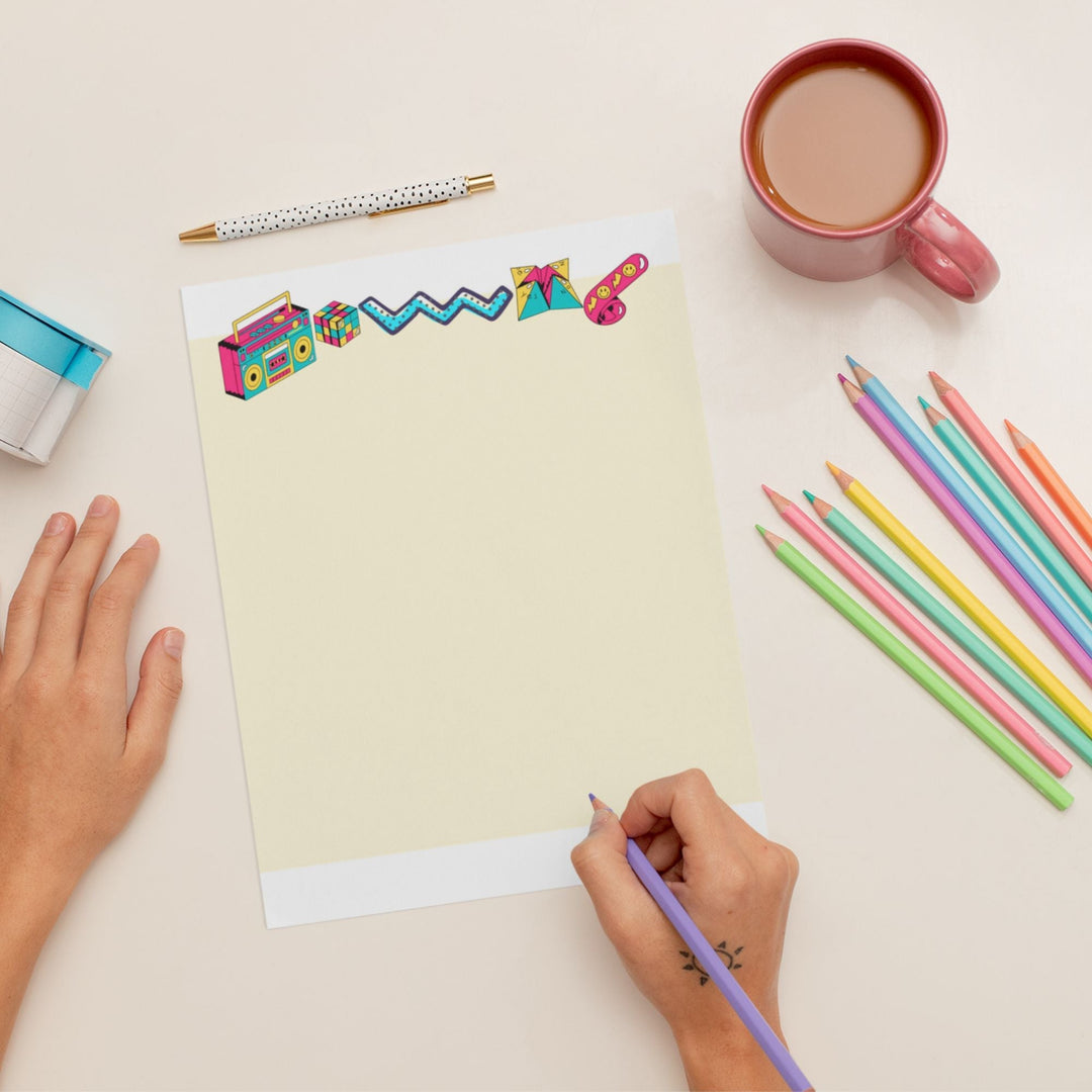 90s nostalgia printable writing paper stationery - KY designX