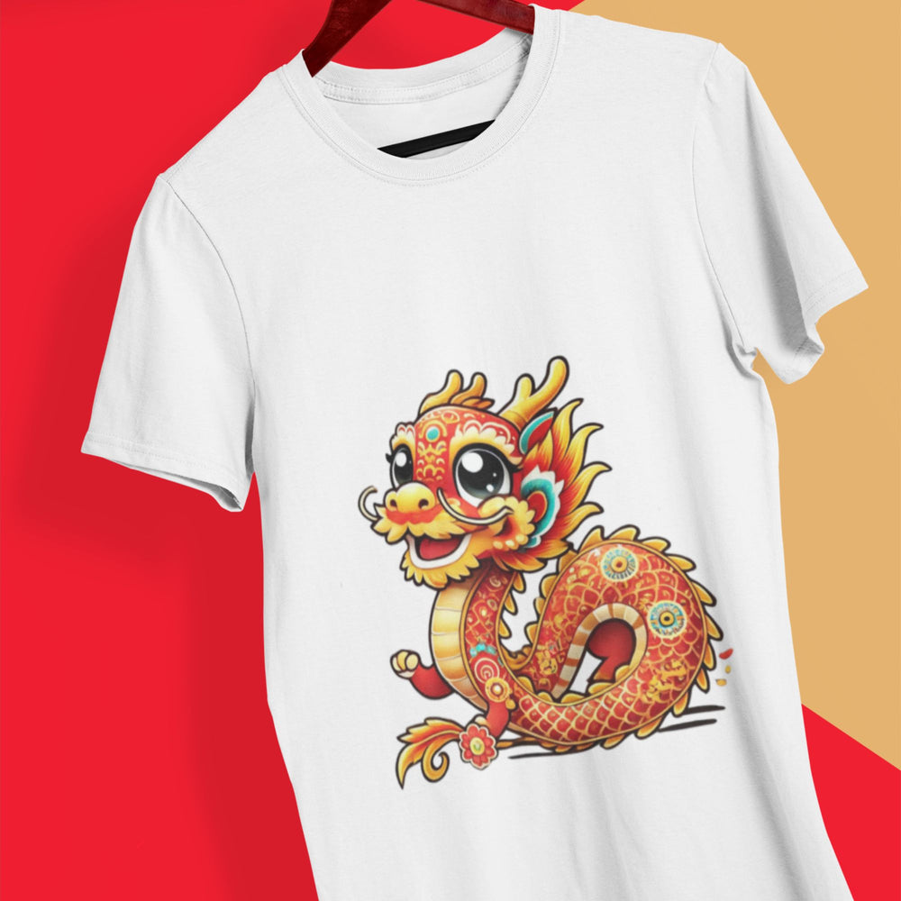 A chinese dragon on a white tshirt