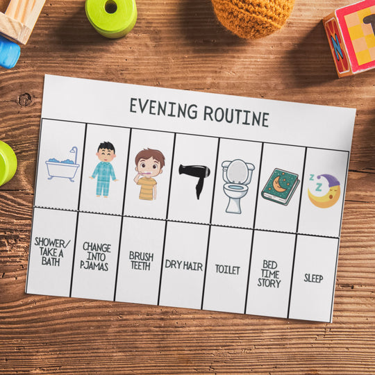 Morning and Bedtime Routine Cards for Boys – Autism-Friendly Printable Visual Aids for Kids Who Need Structure