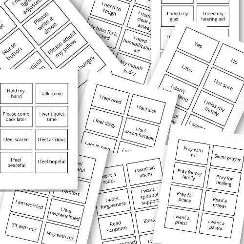 Hospital Communication Cards for Tracheostomy Patients