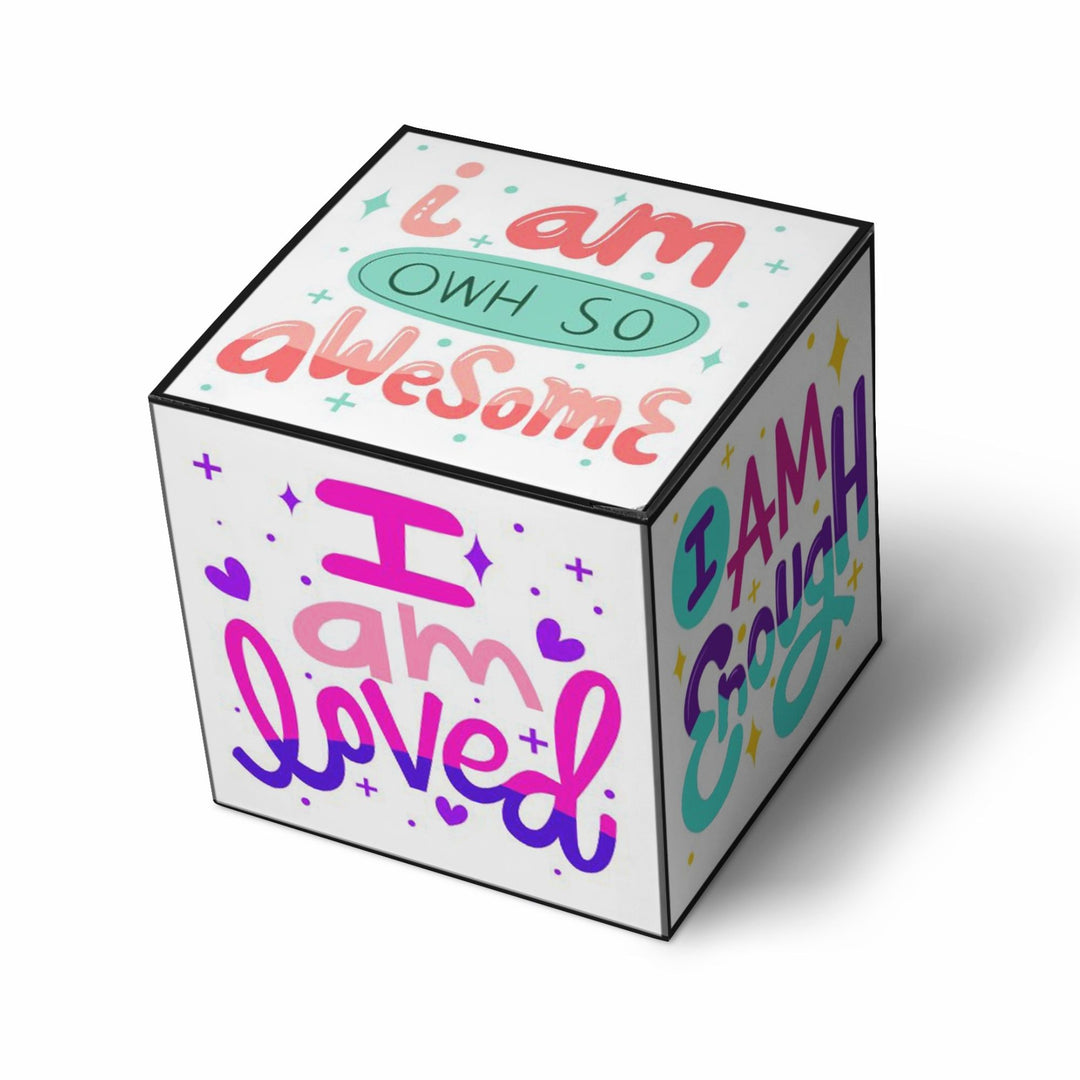 an motivational dice on a white background