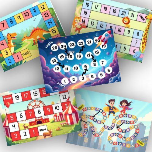 Printable Board Games for Kids | on a white background