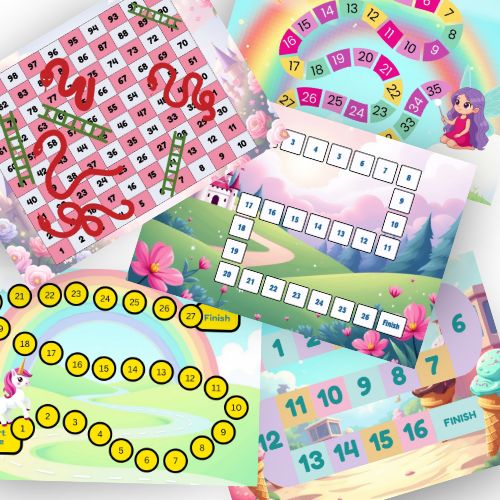 Collection of colorful Printable Games for Children