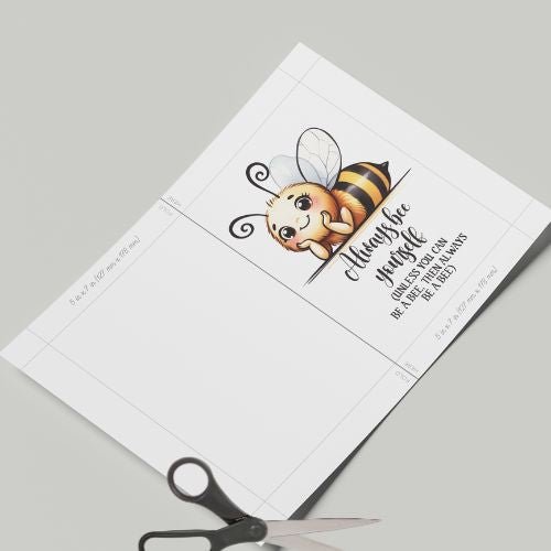Bee Printable Greeting Card Bundle – 4 Cute Bee Cards