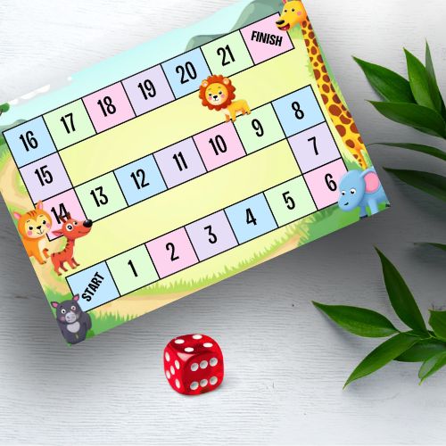 a printable fame with a dice