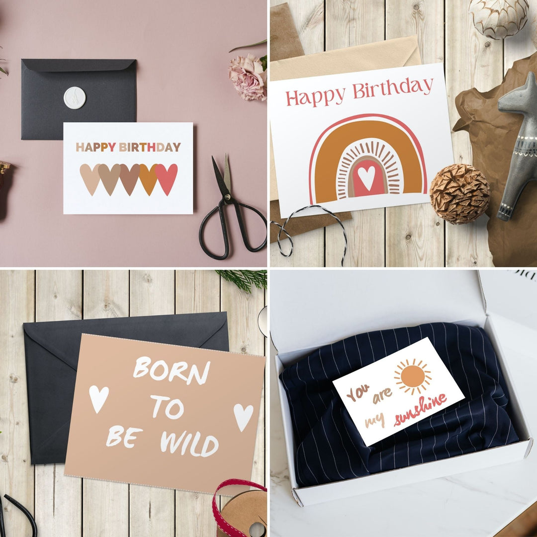 Bohemian Printable Birthday Cards - KY designX