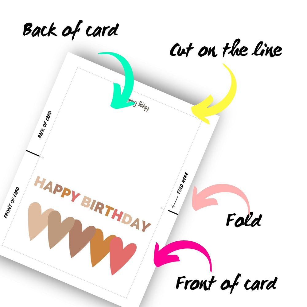 Bohemian Printable Birthday Cards - KY designX