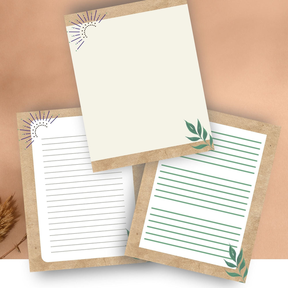 Boho Printable writing stationery - KY designX