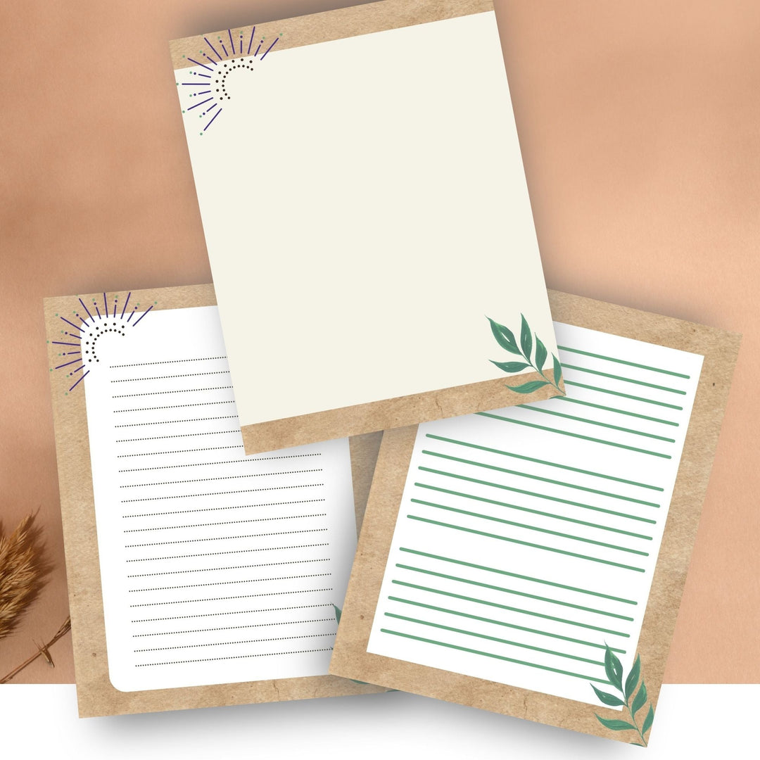 Boho Printable writing stationery - KY designX