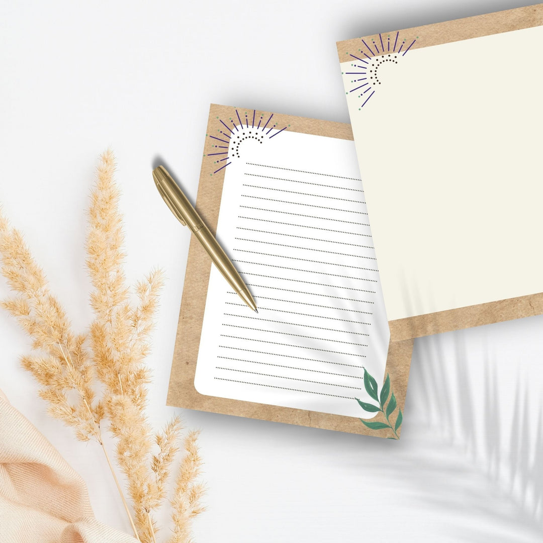 Boho Printable writing stationery - KY designX