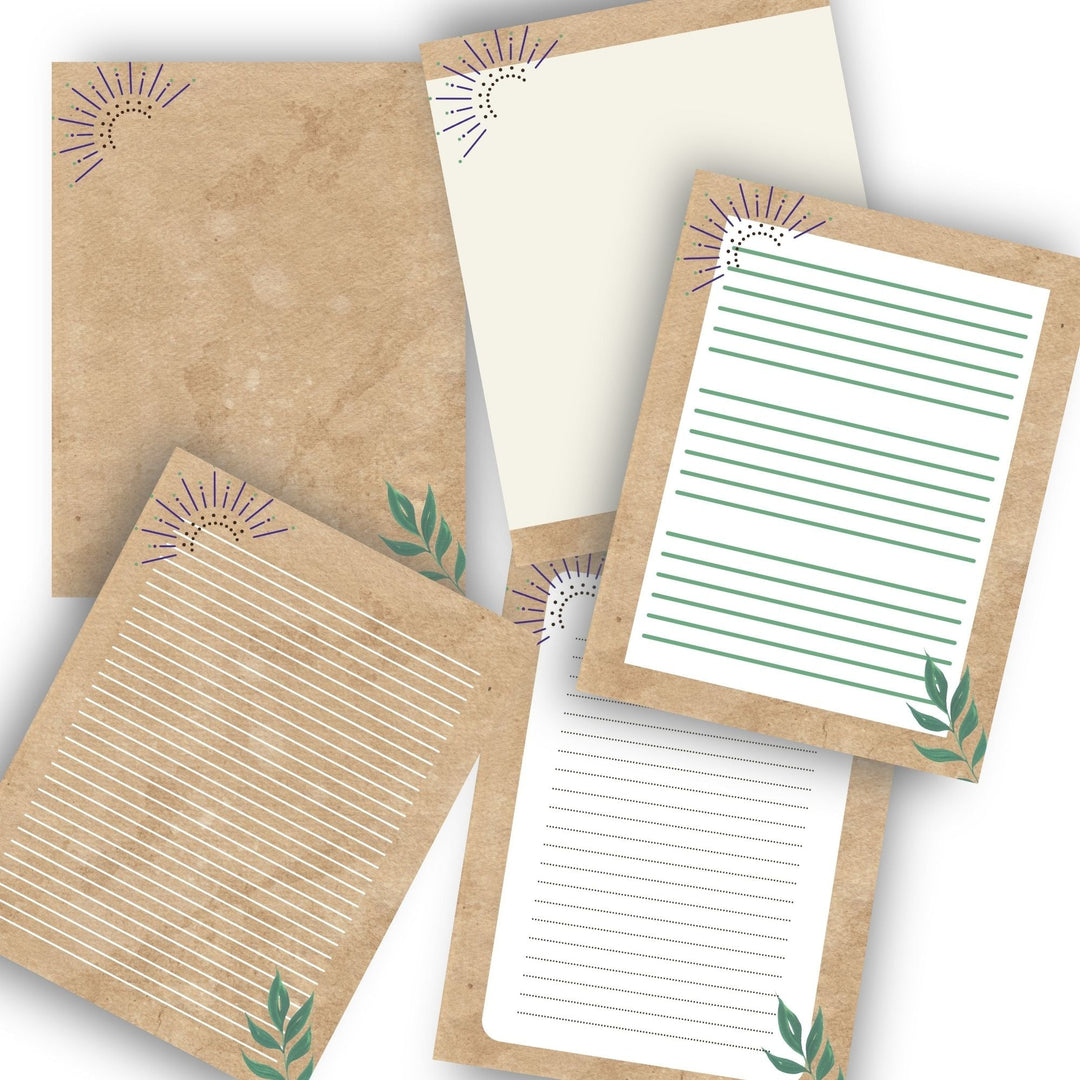 Boho Printable writing stationery - KY designX
