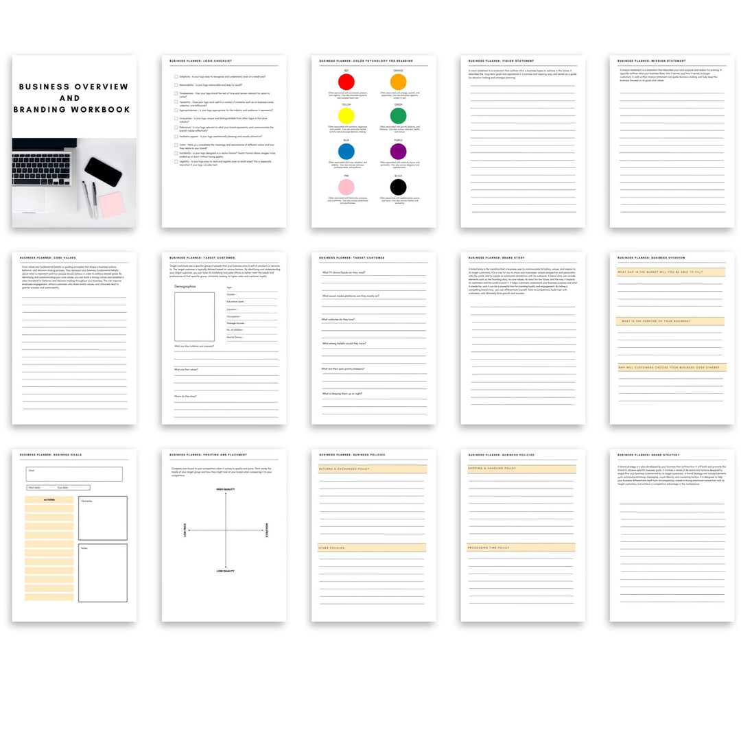 Business and Branding Workbook MRR/PLR Rights - KY designX