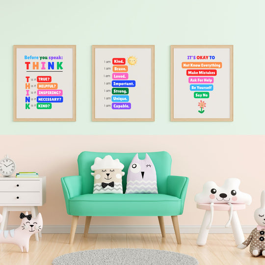 printable affirmation poster s in a childrens room
