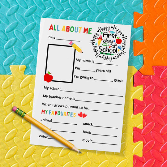 Children's First Day of School Printable Keepsake - KY designX