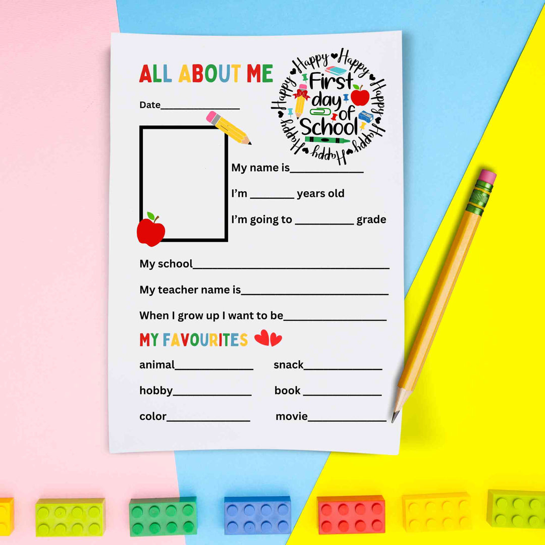 Children's First Day of School Printable Keepsake - KY designX