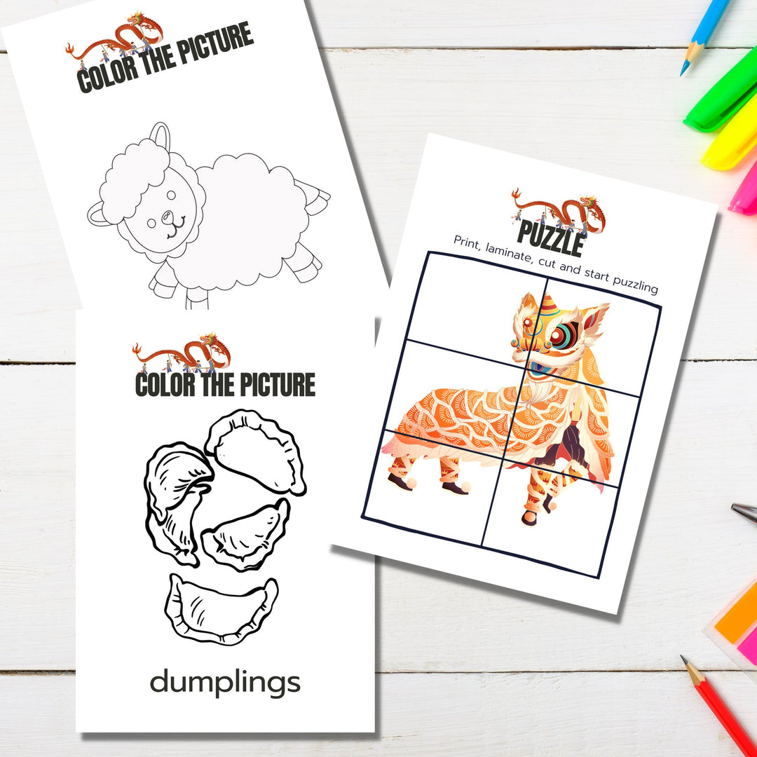Chinese New Year coloring and activity book - Free - KY designX