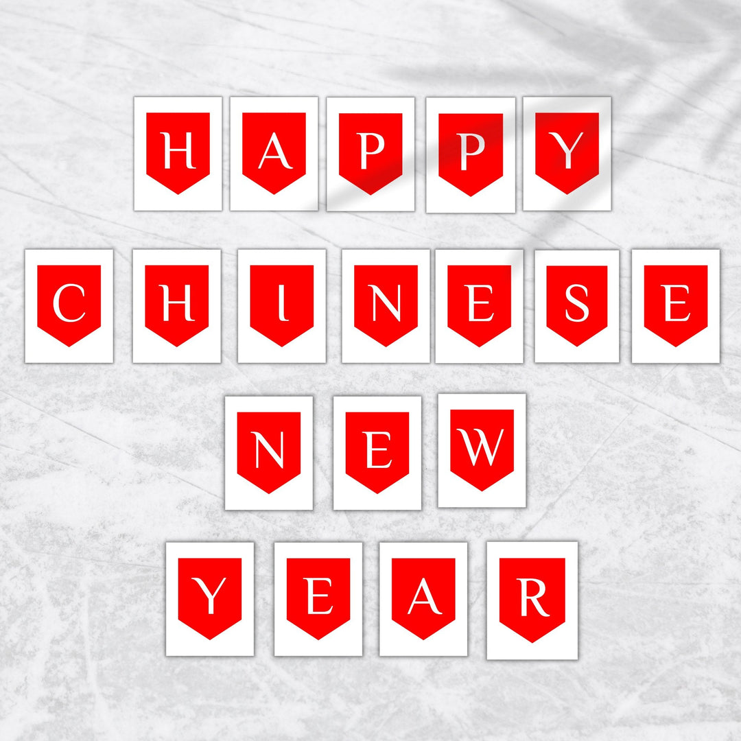 Chinese New Year Printable flag banner - KY designX