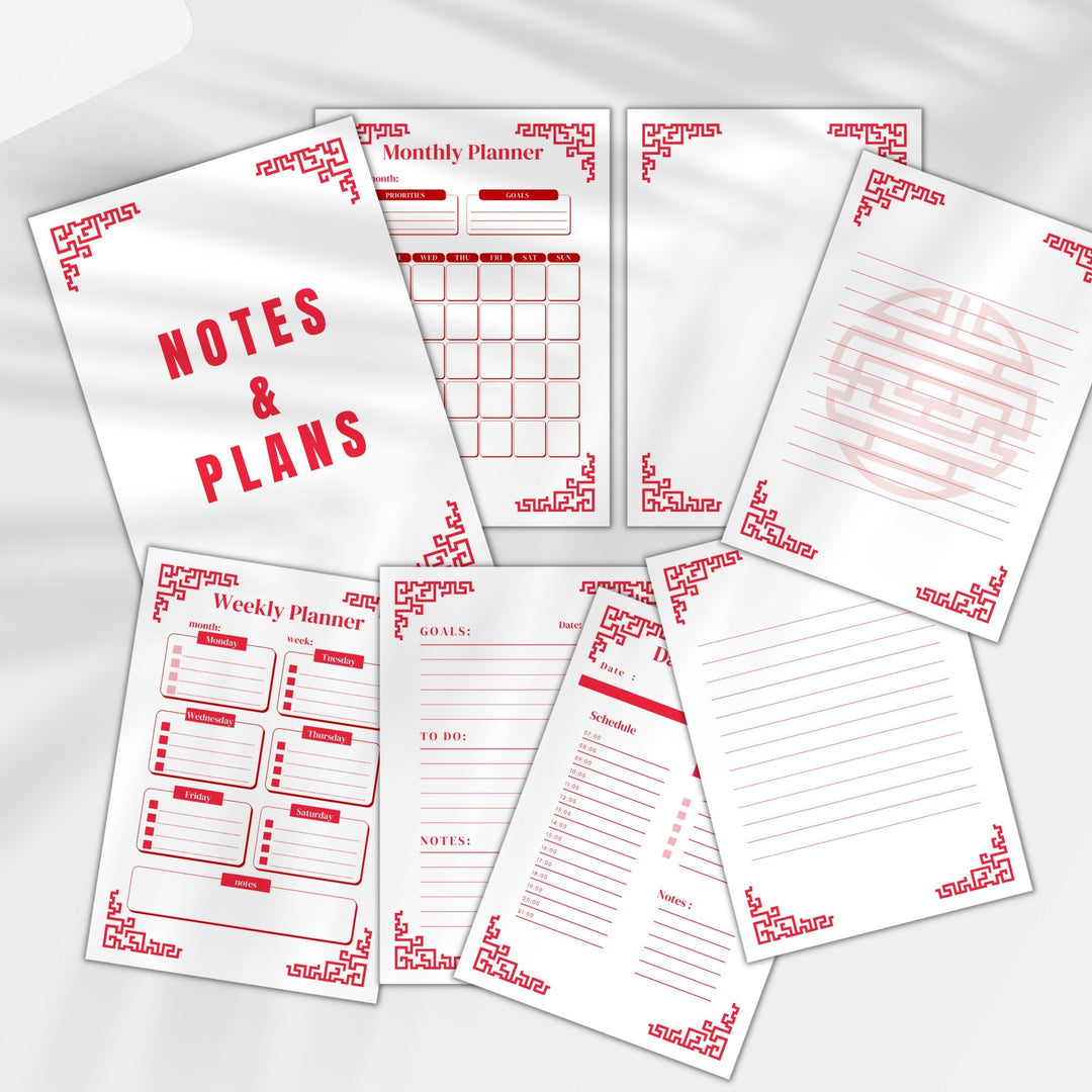 Chinese - themed printable planner - KY designX