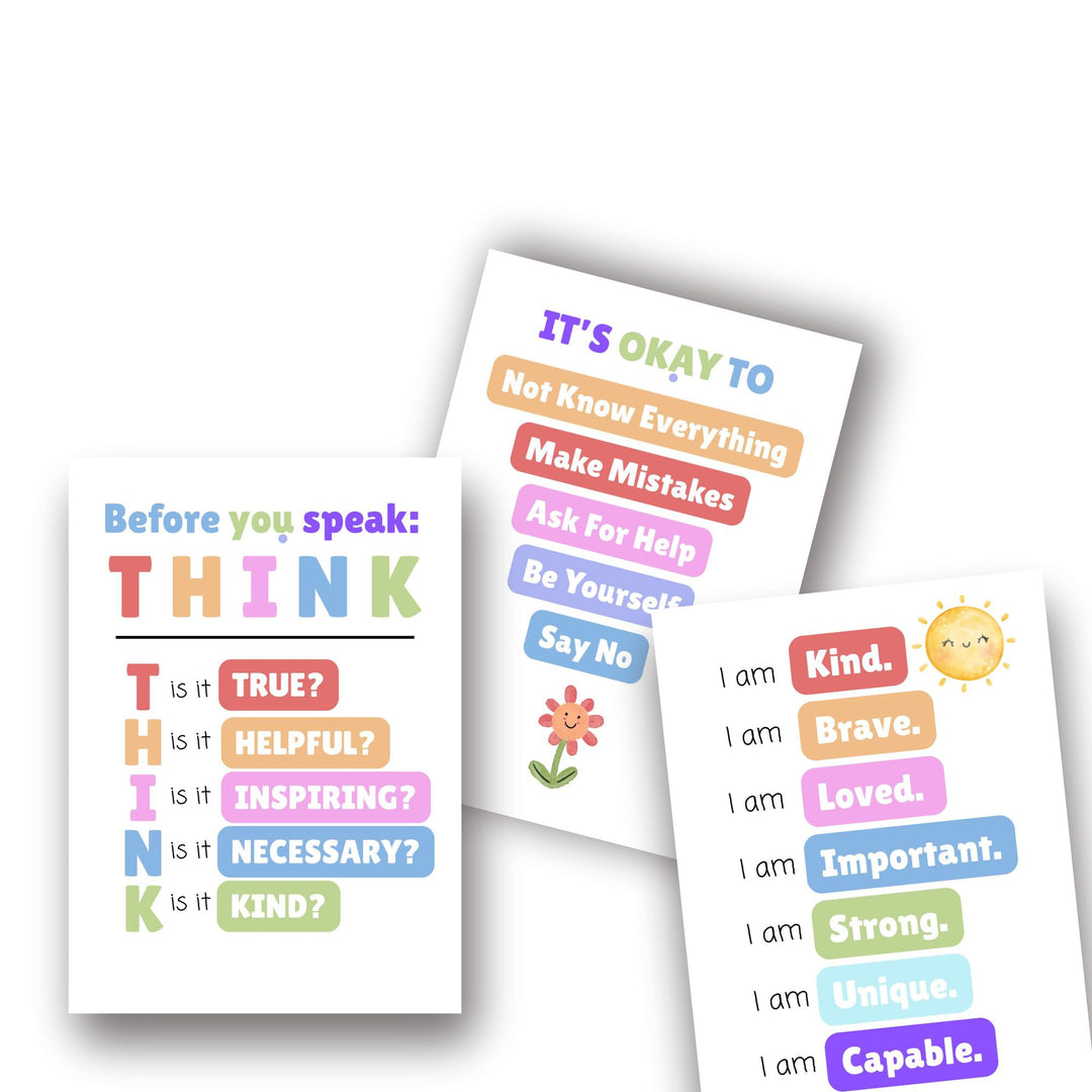 before you speak think, it's okay to and I am .. posters