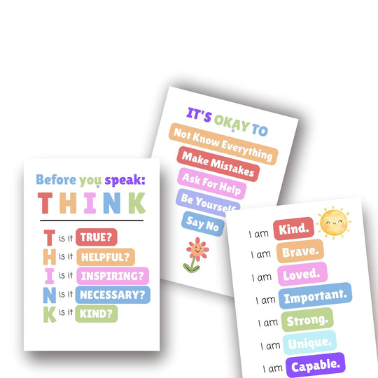 before you speak think, it's okay to and I am .. posters