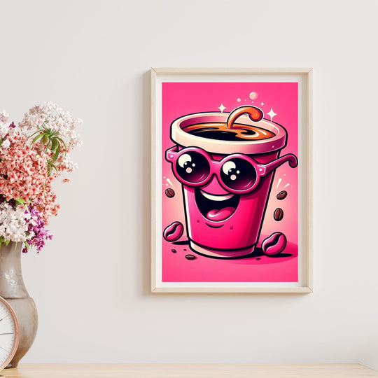 Coffee Lover Printable Wall Art - Fun Coffee Cup Poster - KY designX