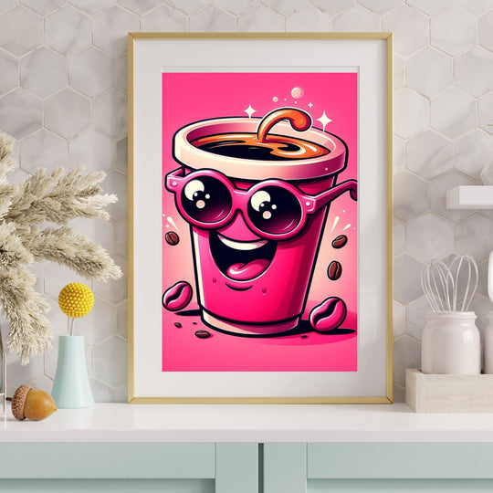 Coffee Lover Printable Wall Art - Fun Coffee Cup Poster - KY designX