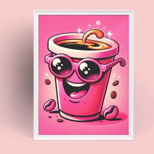 Coffee Lover Printable Wall Art - Fun Coffee Cup Poster - KY designX