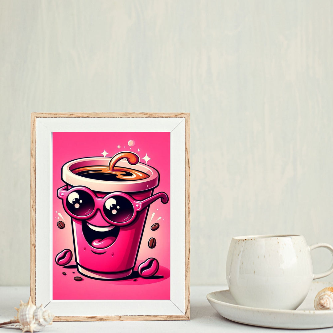 Coffee Lover Printable Wall Art - Fun Coffee Cup Poster - KY designX