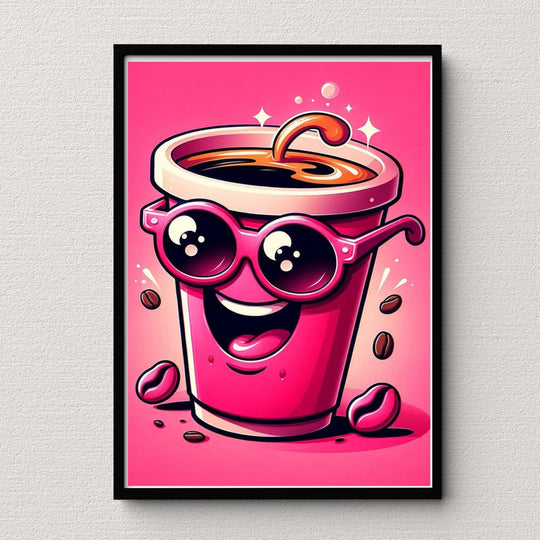 Coffee Lover Printable Wall Art - Fun Coffee Cup Poster - KY designX
