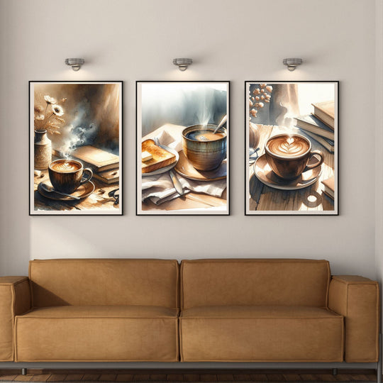 Coffee Trio Wall Art Set - Printable Decor for Coffee Lovers - KY designX