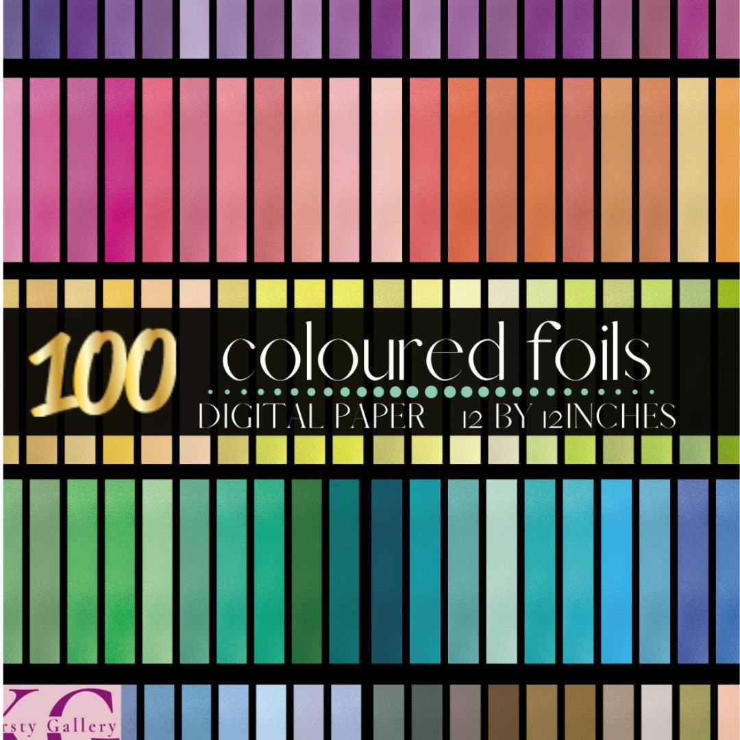 Colored digital foil paper collection - KY designX