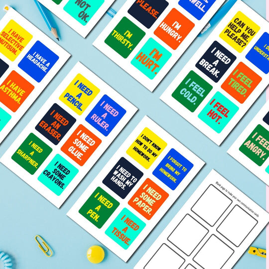 Colorful Printable Communication Cards - KY designX