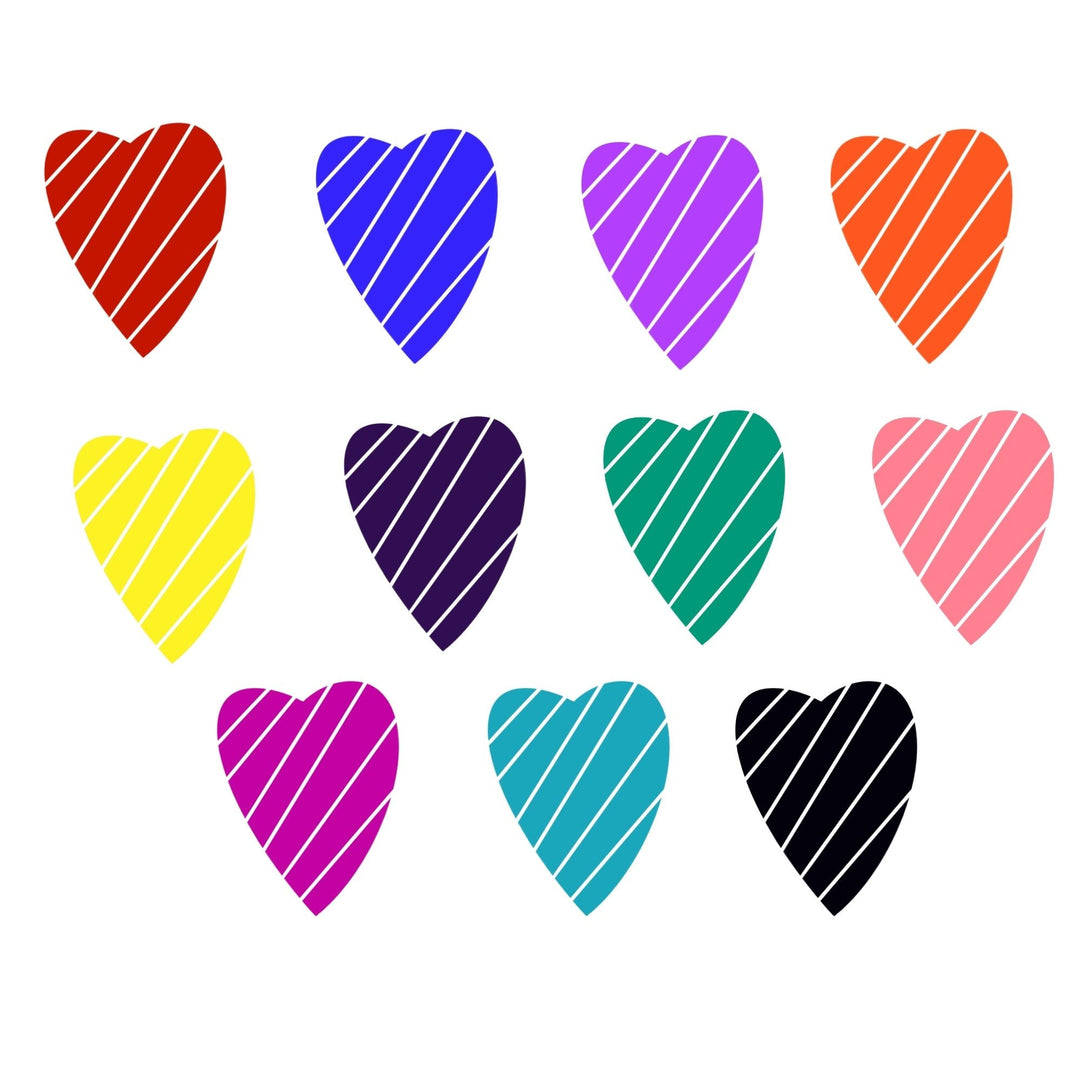 Colorful Striped hearts clipart - KY designX