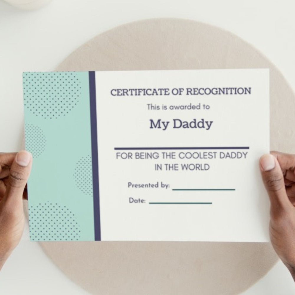 Coolest dad Printable certificate - KY designX