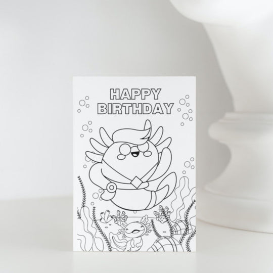 Creative activities for kids - Coloring birthday card - KY designX