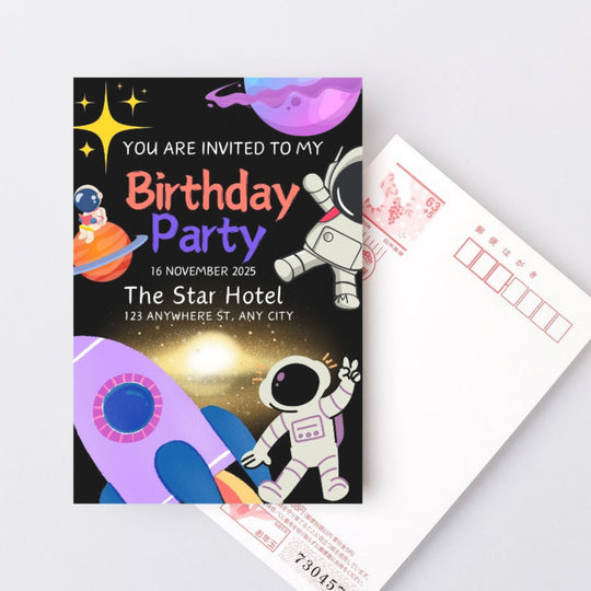 Customizable alien birthday party invitation template - KY designX