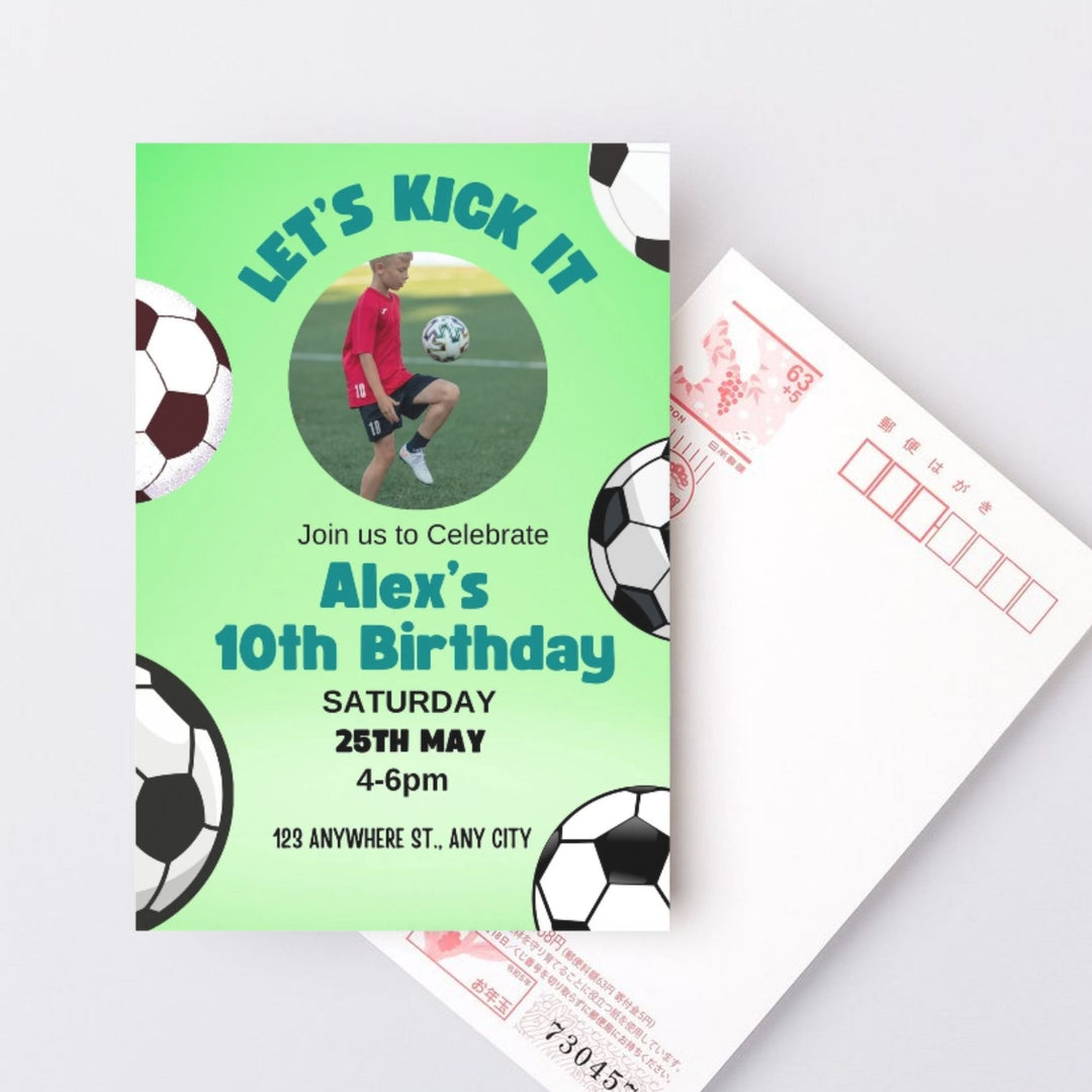 Customizable football birthday invitation template Canva - KY designX