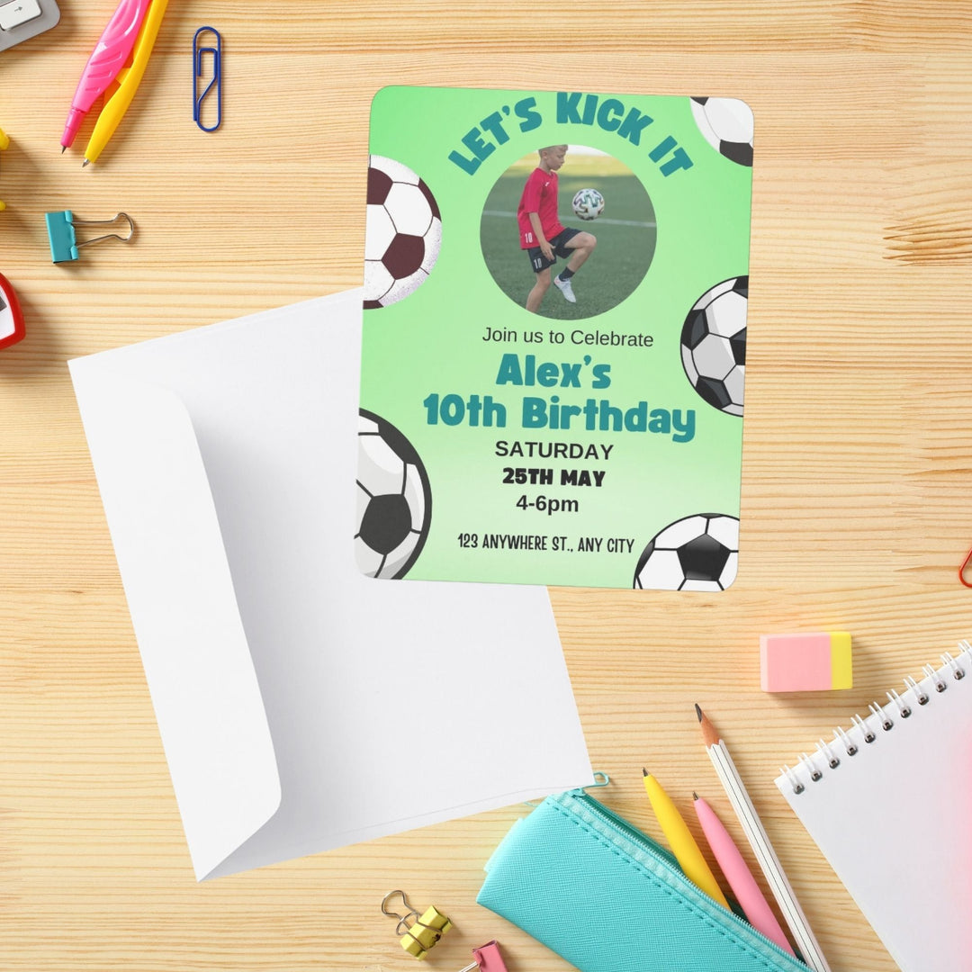 Customizable football birthday invitation template Canva - KY designX