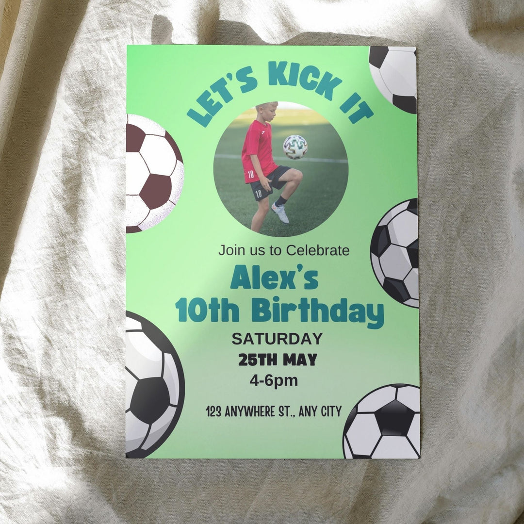 Customizable football birthday invitation template Canva - KY designX