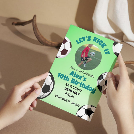 Customizable football birthday invitation template Canva - KY designX