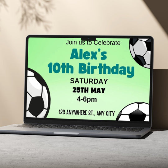 Customizable football birthday invitation template Canva - KY designX