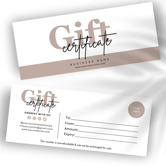 Customizable Gift Certificate Canva Template - KY designX